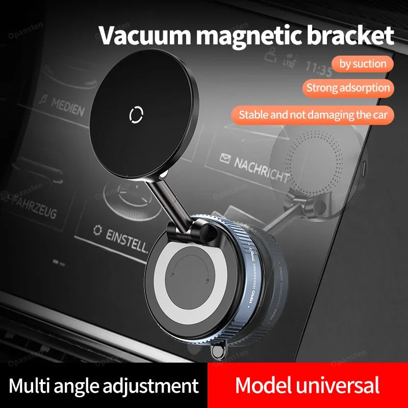 Super Strong Magnetic Car Wireless Charger Phone Holder 360° Rotation Vacuum Suction Cup For iPhone 12-17 Series Fast Charging