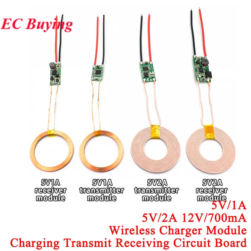 5V 1A/2A 12V/700mA Wireless Charger Power Supply Module Transmitter Receiver Terminal Circuit Board Charging DIY Phone XKT-412