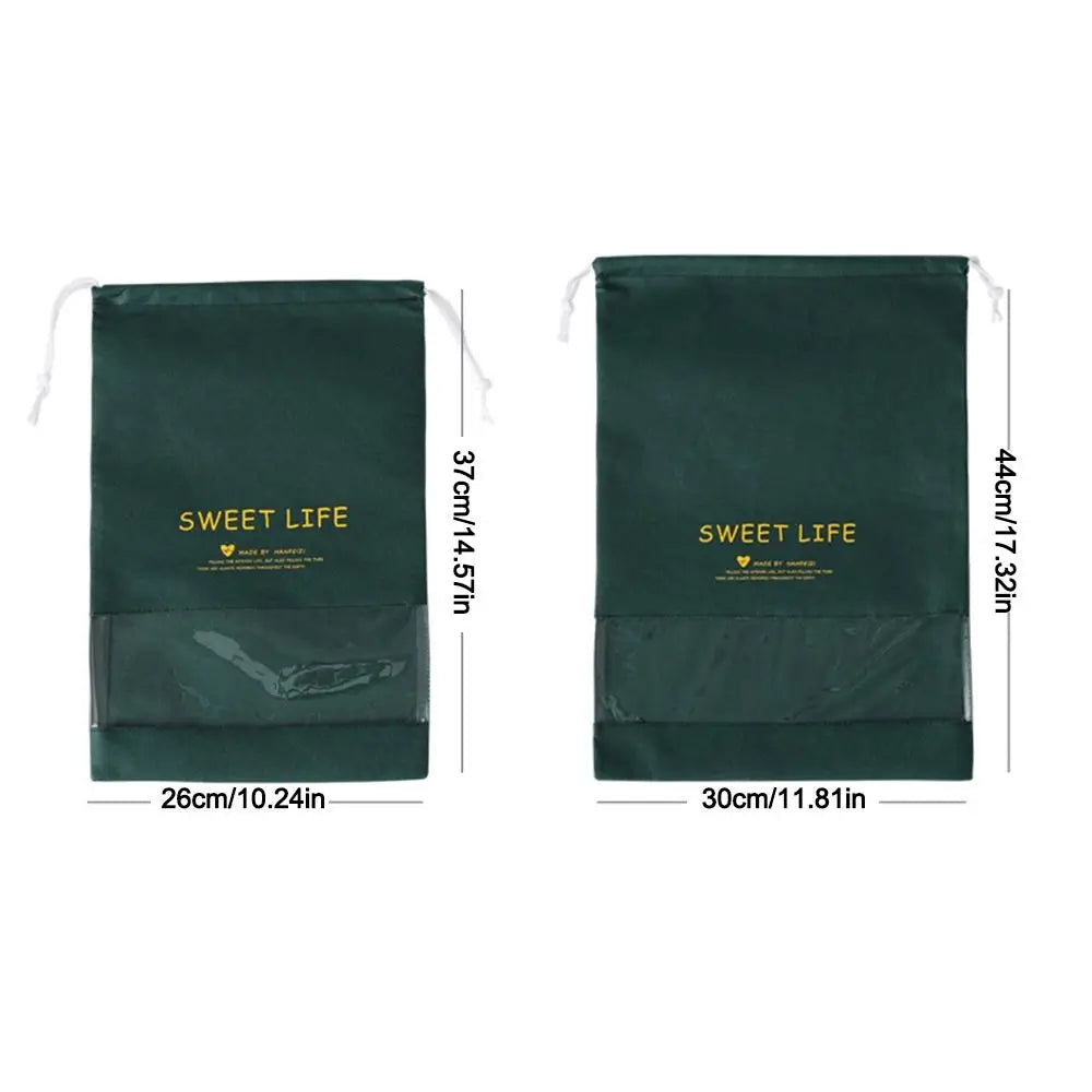 Dust-Proof Shoes Storage Bags Moisture-proof Transparent Drawstring Bag Non-Woven
