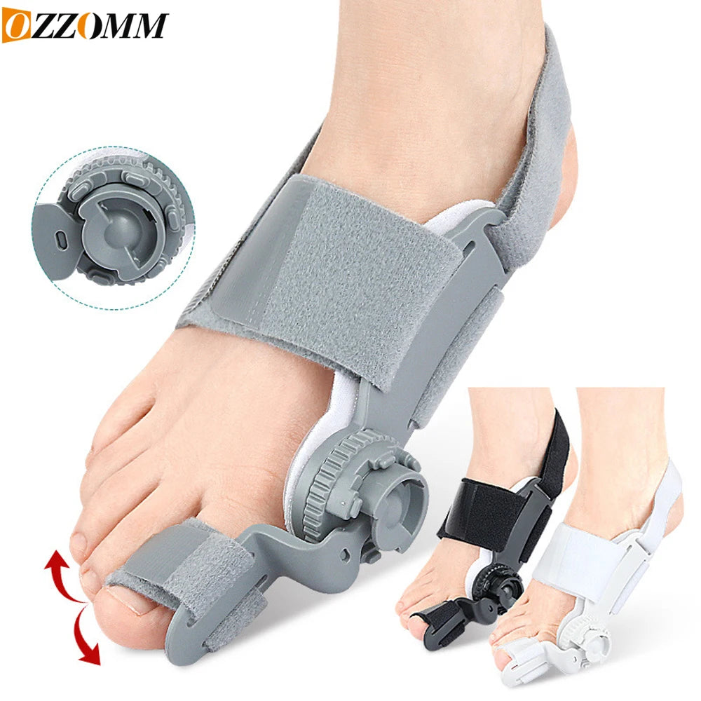 Bunion Corrector for Women & Men - Adjustable Knob Brace with Toe Separator & Anti-Slip Heel Strap, Big Toe Pain Relief (1PC)