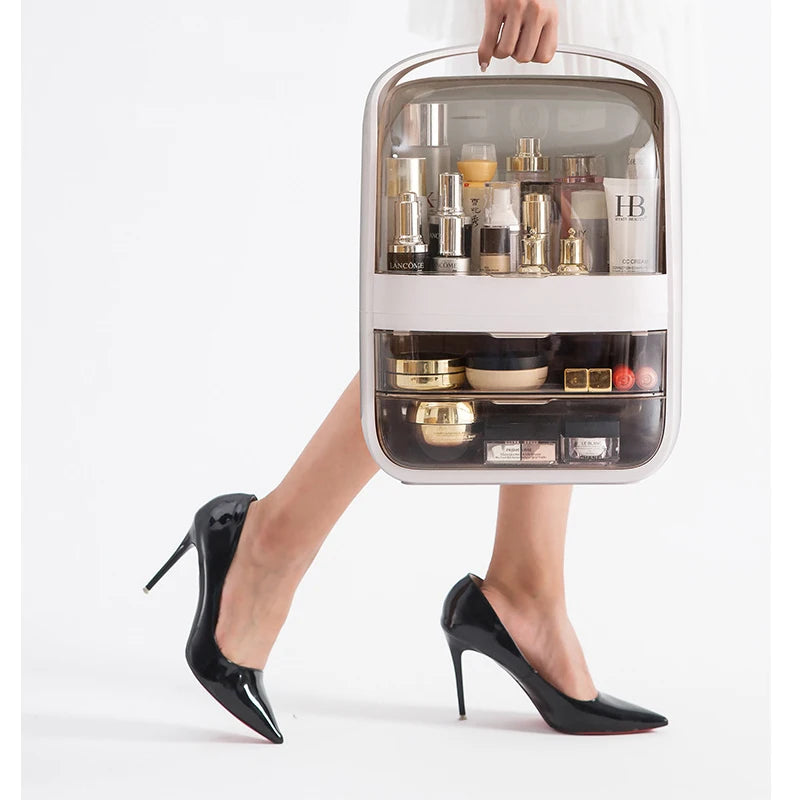 Cosmetic Storage Box Home Large Capacity Desktop Dustproof Dressing Table Lipstick Skin Care Luxury Storage Box Makeup Organizer