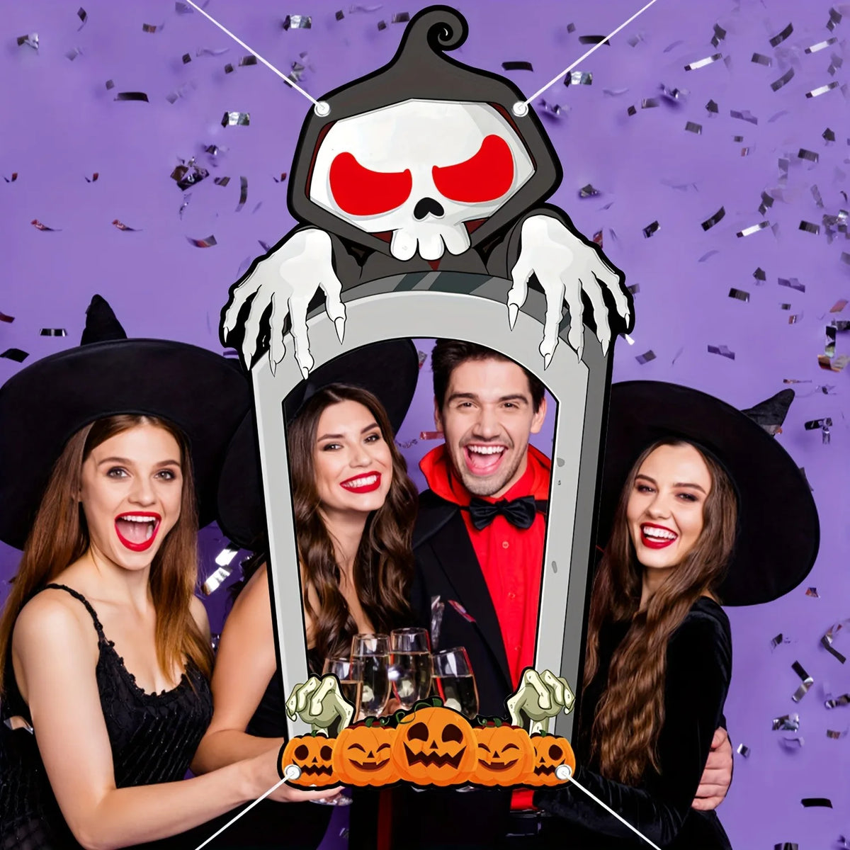 Halloween Terror Skeleton Tombstone Hollow Banner Party Decoration Supplies Photography Props Home Outdoor Decoration