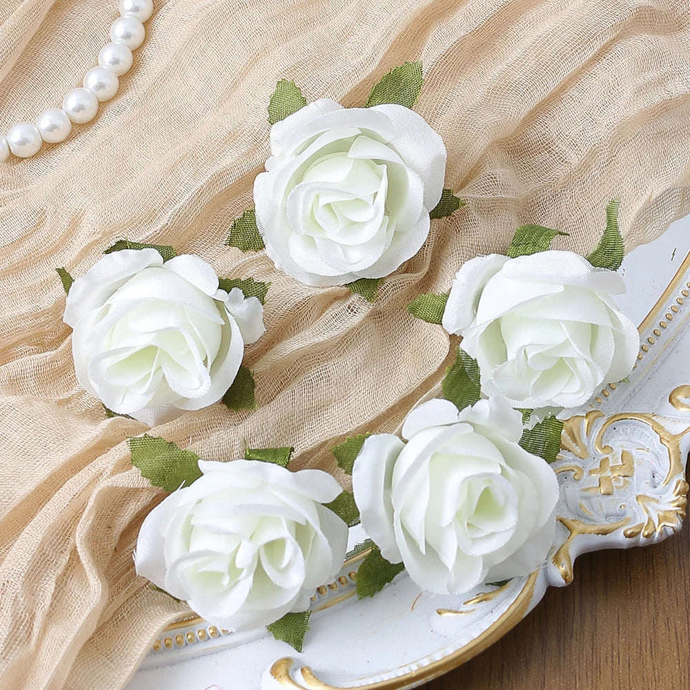 10/20PCS Artificial Flowers DIY Candy Box Cake Home Decor Christmas Decorative Wreaths Wedding Party Garden Roses Arch Silk Fake