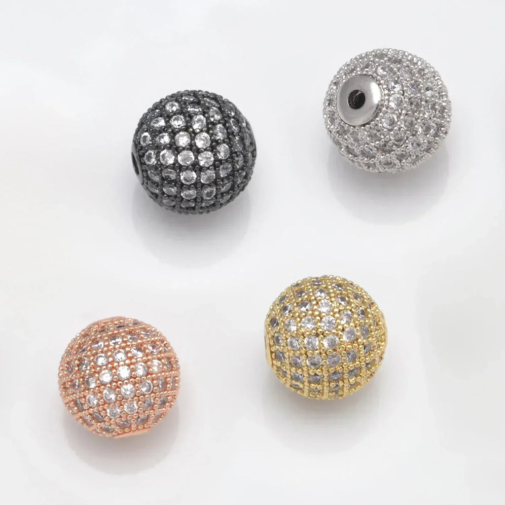 Beads for Jewelry Making Gold Silver Color Accessories Paved