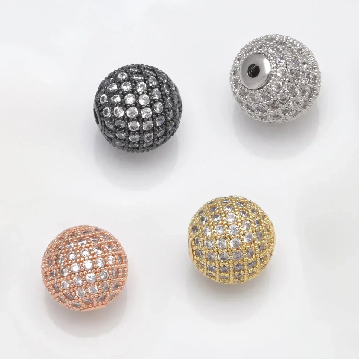 Beads for Jewelry Making Gold Silver Color Accessories Paved