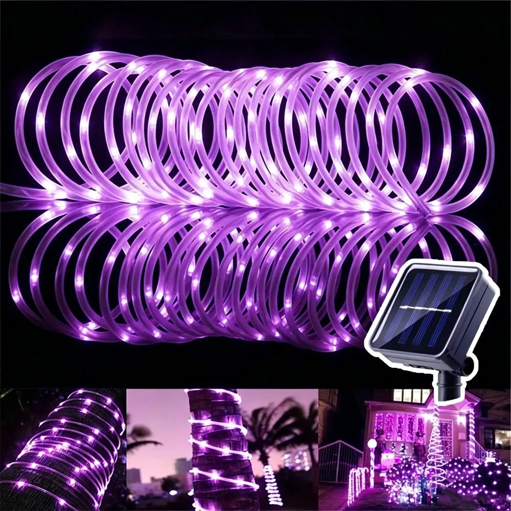 LED Rope Light String Solar Power Outdoor Fairy Lights