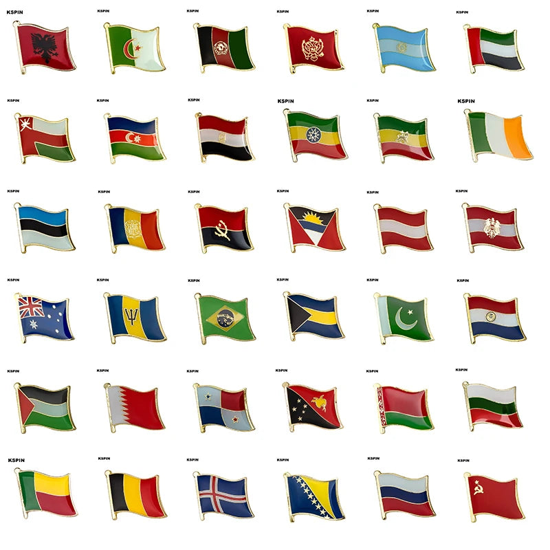 10pcs a lot   Flag Laple Pin Badge Brooch Cambodia Canada Czech Rep. Zimbabwe Kuwait Croatia Kenya Kazakhstan Haiti