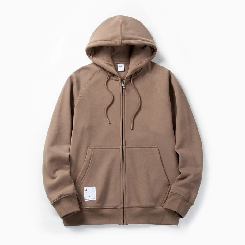 Solid Color Hoodie Men Fashion Zip Up Long Sleeve Oversized Jacket Coat Harajuku Gothic Hooded Sweatshirt Y2K Teen BP13813