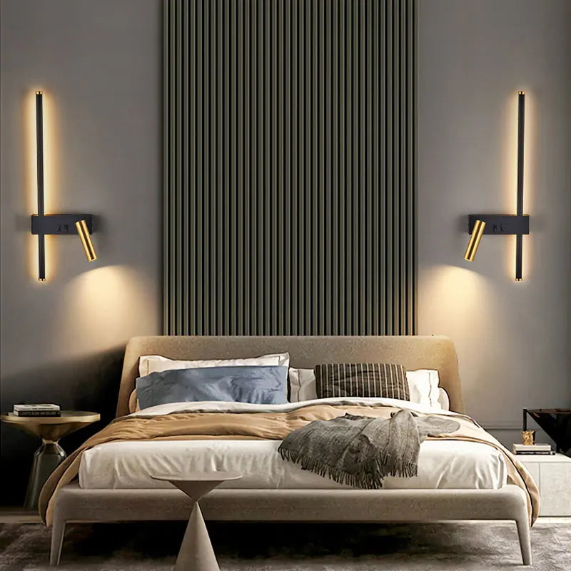 Wall Lamp Nordic Modern Black and White Minimalist Living