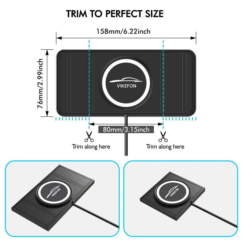 30W Fast Car Wireless Charger Pad for iPhone 15 14 13 12 Samsung Huawei AirPods Phone Non-slip Quick Car Wireless Charging Stand