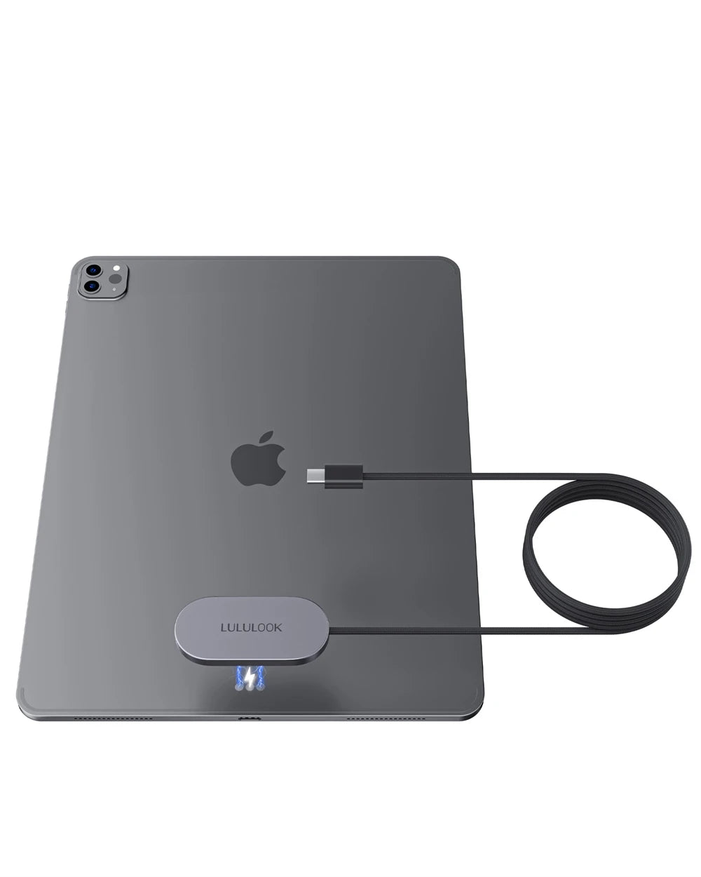 LULULOOK Magnetic Wireless Charger for iPad Pro/Air, 35W Aluminum Alloy Fast Charing with 6.5ft USB-C Cable Smart ipad Charger