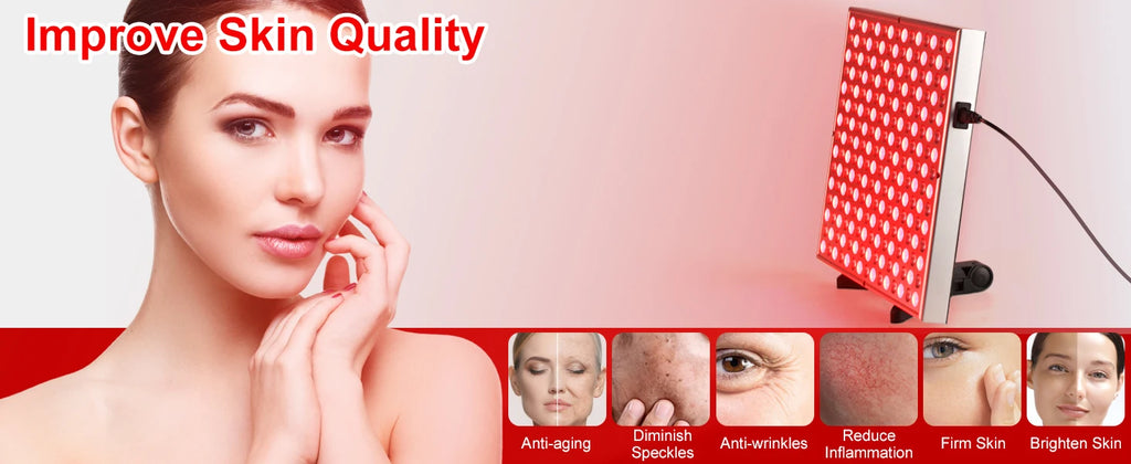 LED Red Light Therapy Panel Lamp for Facial Anti Aging Skin Care Beauty 225 LED Light Body Pain Relief Physical Therapy Tools