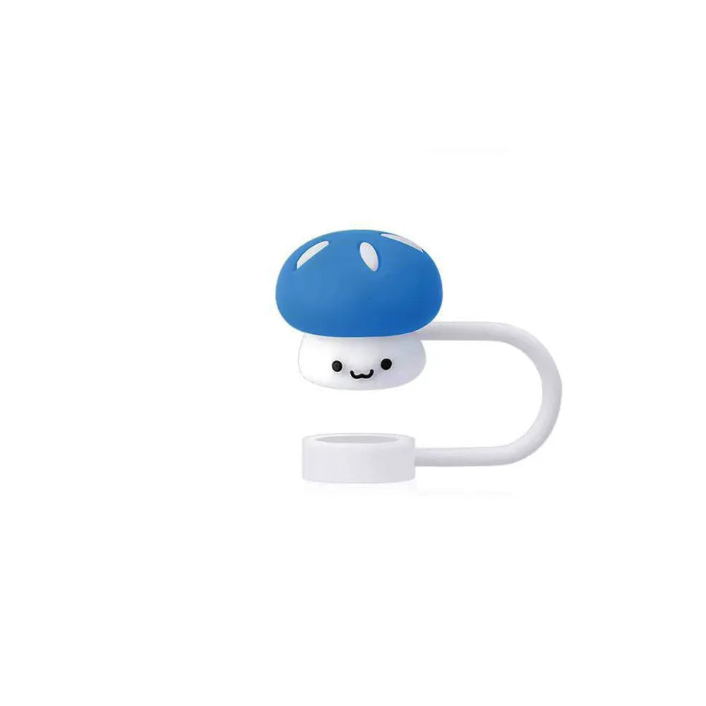 3D Cute mushroom Silicone Straw Covers For Stanley Water Glass Bottle Drinking Dust Cap Straw Tip Cover Cup Accessories For 10mm
