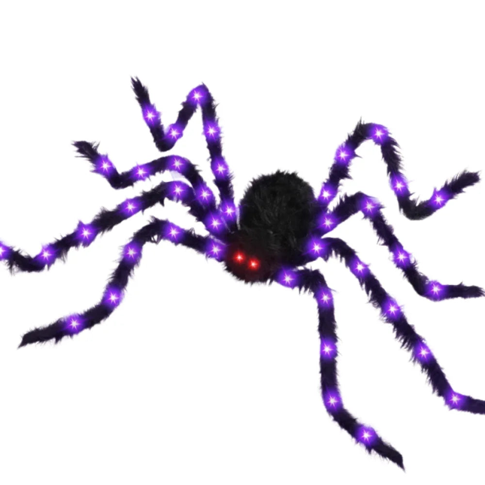 Practical 8 Modes Halloween Spider Web Lights Waterproof 250 LEDs LED Spider Net 5m Big Scary Giant Spider Party
