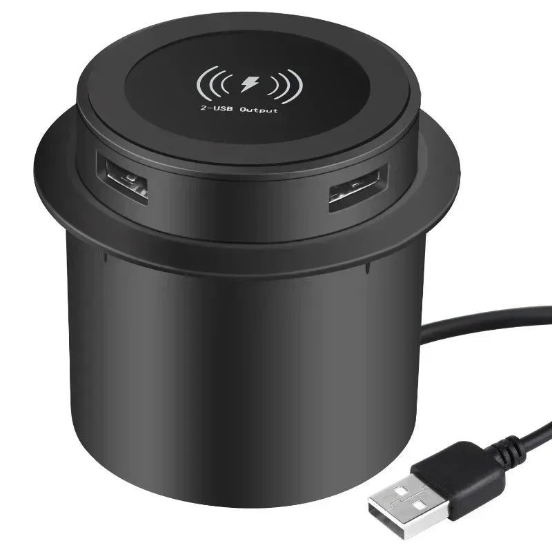 Three in One Multifunctional Hidden USB Bedside Table Sofa Armrest Desktop Office Furniture Embedded Wireless Charger