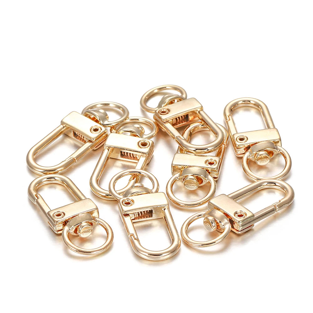 Pack Rotating Dog Buckle Gold Color Rhodium Metal Lobster