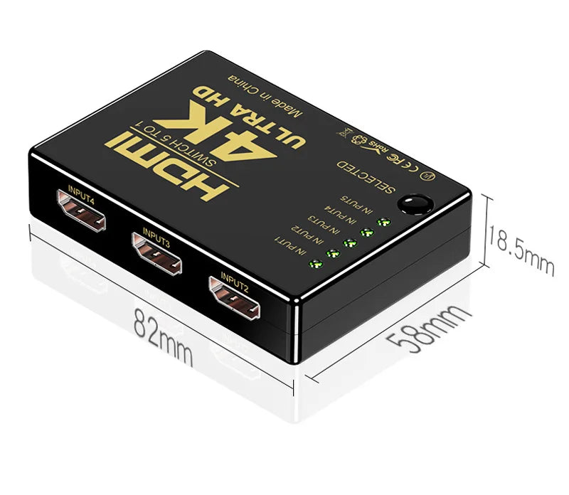 5 in 1 out HDMI Switch KVM Switcher HD