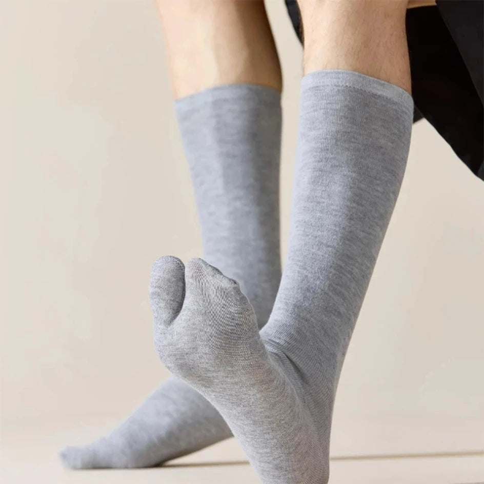 2/4Pairs Man Socks Comfortable Soft Fashion Tabi Toe Socks  Summer Two Finger Socks Kimono Flip Flop Sandal Split Tabi Toe Sock