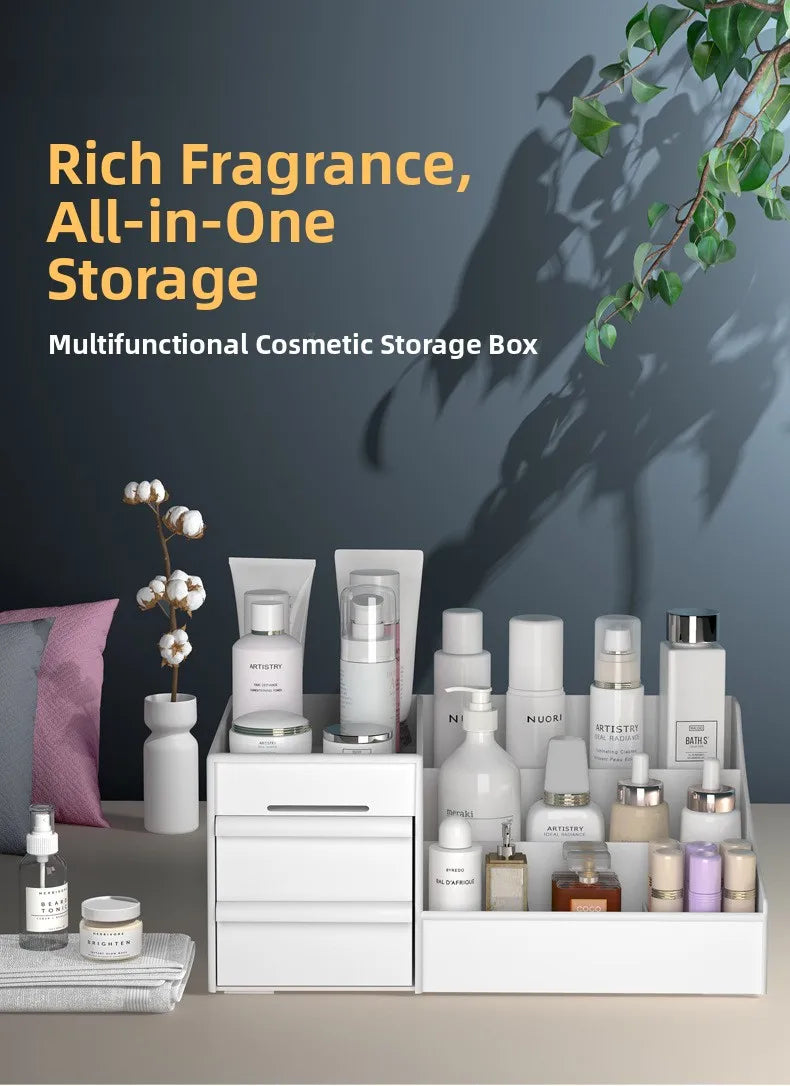 Plastic Drawer Style Makeup Storage Organizer Cosmetic Storage Box Classification Rack Bathroom Bedroom Desk Organizer