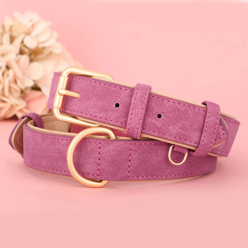 Soft Leather Padded Dog Collar Adjustable Durable Dog Collars For Small Medium Dogs Perro Bulldog Pug Pitbull Pet Accessories