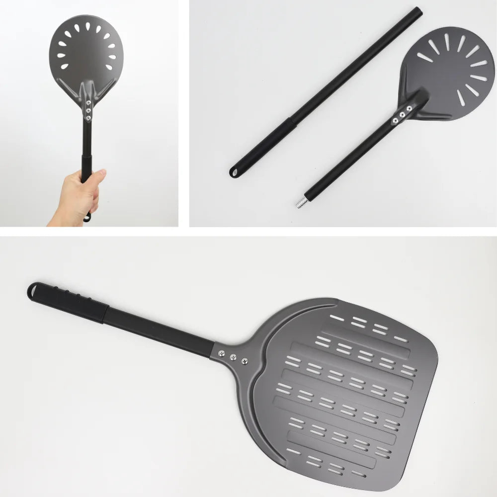 6&12 13 14  Inch Aluminum Pizza Peel Bread Paddle Pizza Oven Turning Peel Hard  Anodized Pizza  Baking Kitchen Tool Spatula