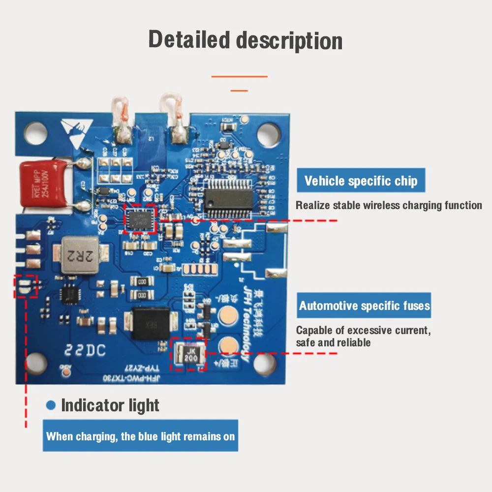 DC24V 20W high power fast charging board wireless charger transmitter module coil for car