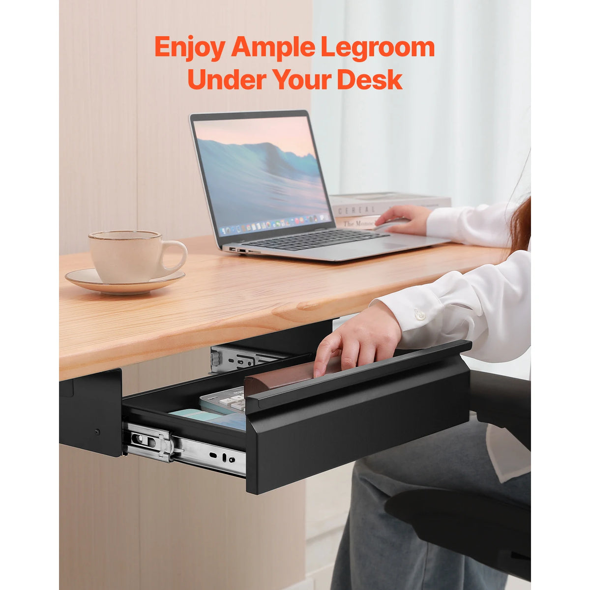 SucceBuy 16/26/30in Storage Under Desk Drawer Organizer Slide Out