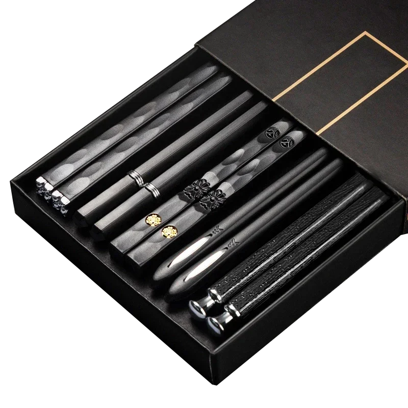 5Pairs High Quality Japanese Non-Slip Chopsticks Korean Home Hotel