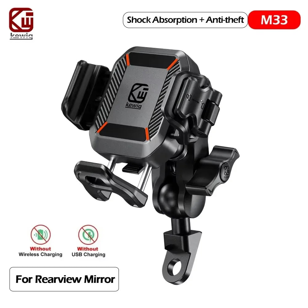 Upgraded Motorcycle Phone Holder 15W Wireless Charger QC3.0 USB Fast Charging Moto Handlebar Bracket GPS Shockproof Stand