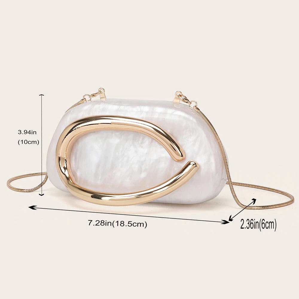 Women's Gold Metal Evening Clutch