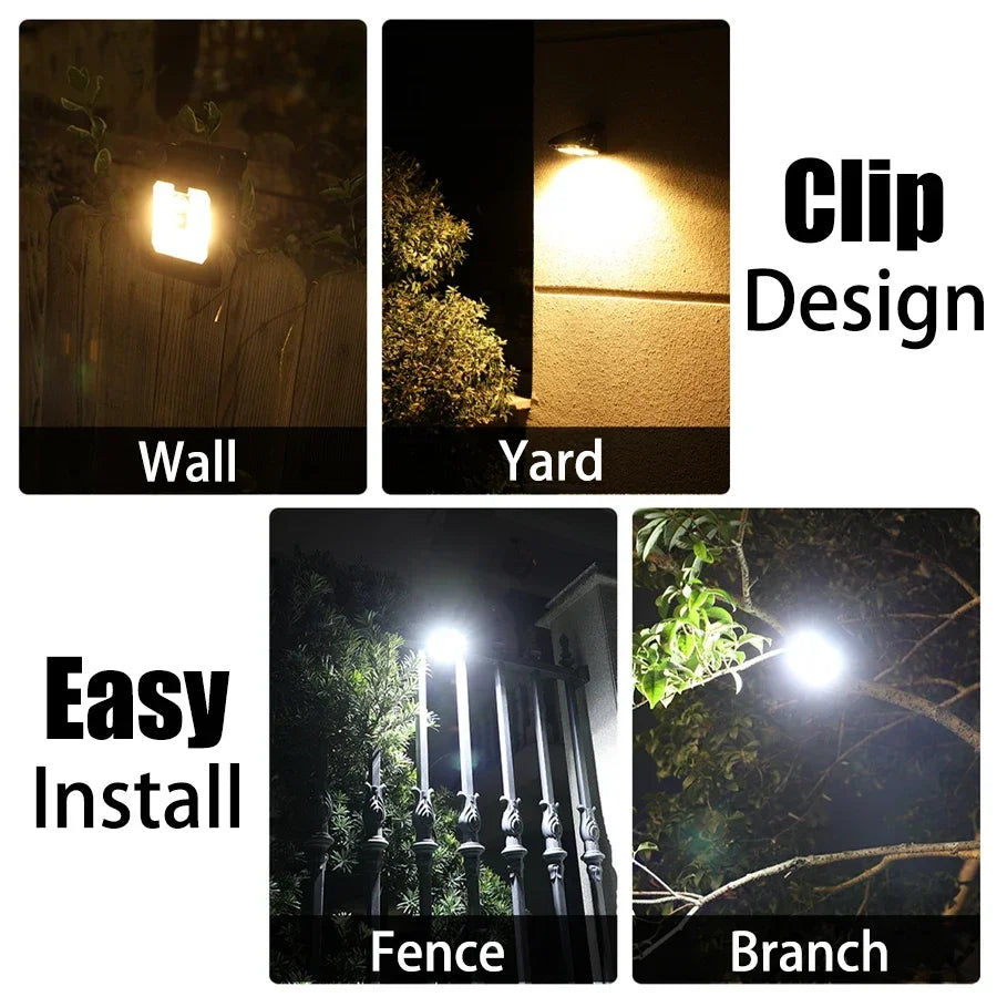 Outdoor Solar Clamp on Motion Sensor Lights Waterproof Work Light