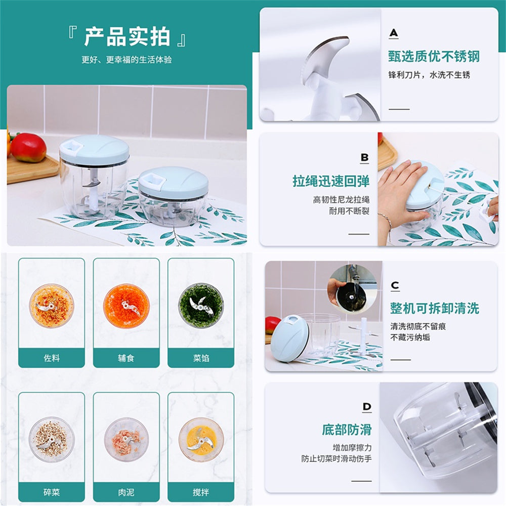 Garlic Chopper Manual Chopper Chopper Blender Portable Manual Food Vegetable Fruit Meat Grinder Kitchen tools