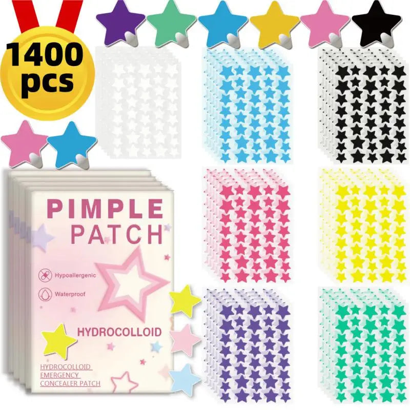1400PCS New High-end Pimple Patch Acne Patches Set Colorful Star Shaped Acne Treatment Stickers Acne Dots Cover  For Skin Care