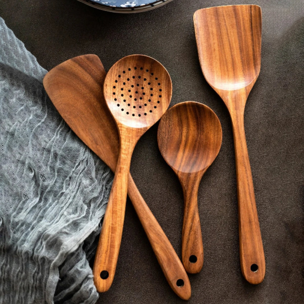 Wood Kitchenware Cooking Set Household Spatula Spoon Set Salad