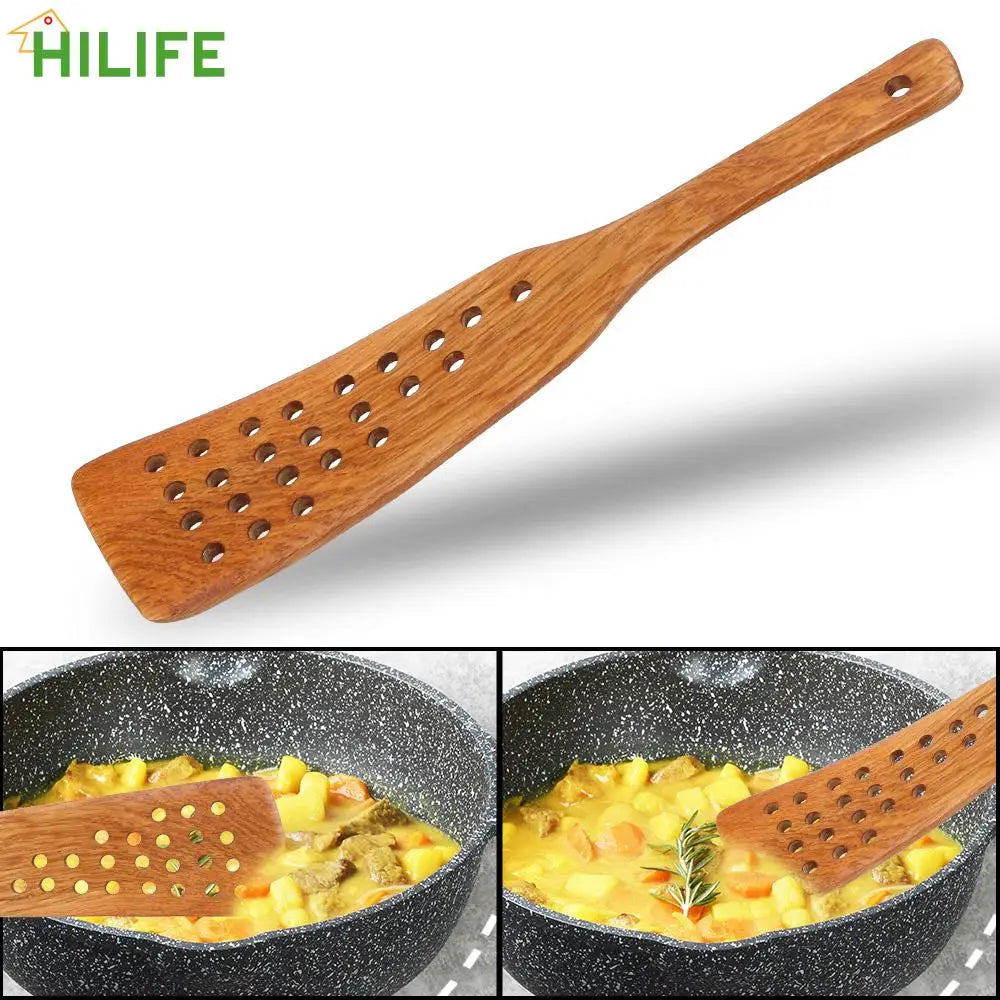 Filter Shovel Kitchen Cooking Tool Frying Steak Shovel Wooden
