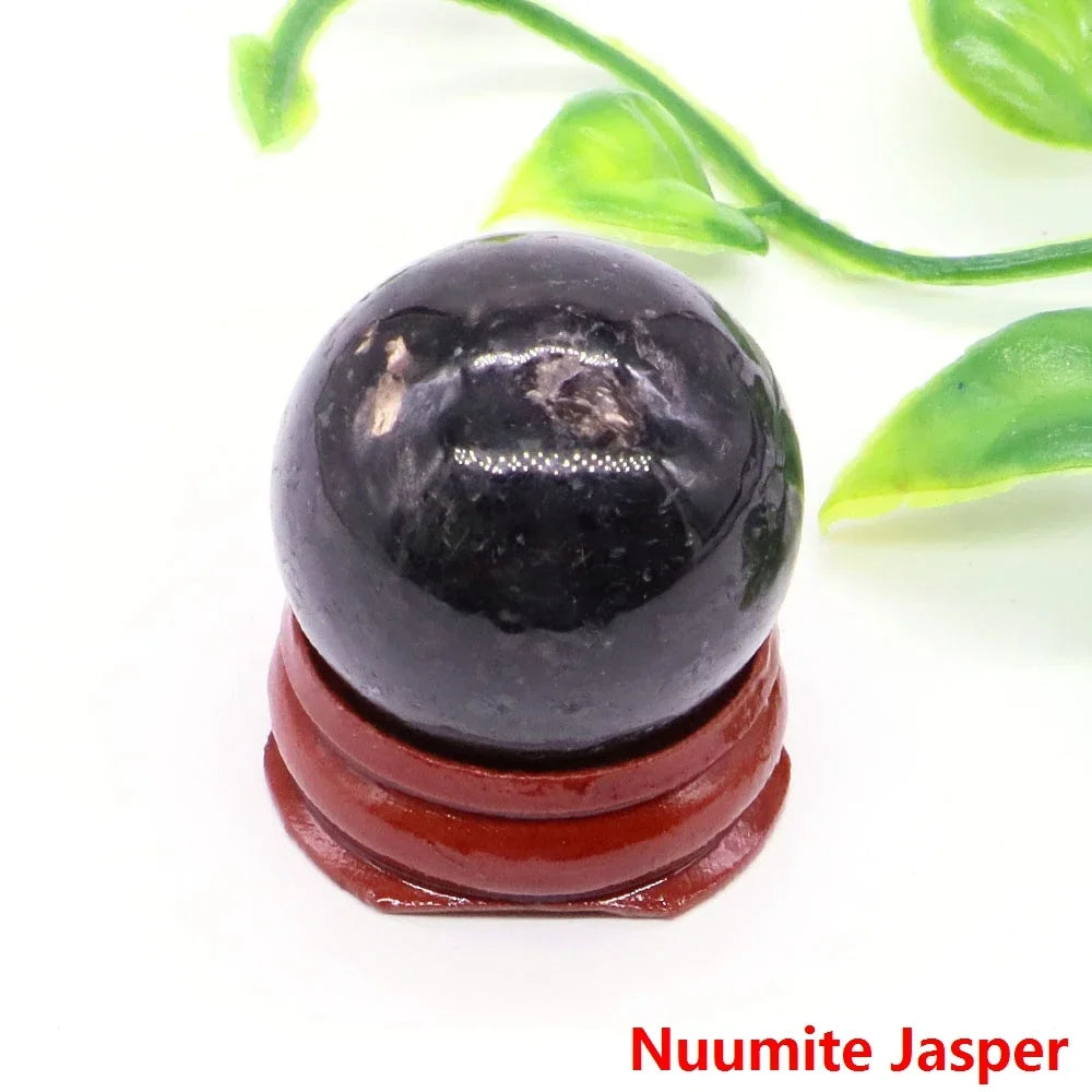 30MM Crystal Ball Natural Reiki Healing Quartz Stone Globe Energy Gemstone Fengshui Sphere Wicca Chakra Massage Home Decor Gifts