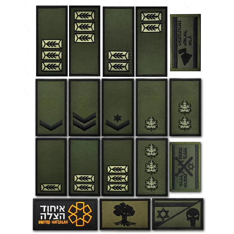 Chevrons Sergeant Stripes Israel 1st Golani Brigade Patches Uniform Shoulder Hook Tab Badges