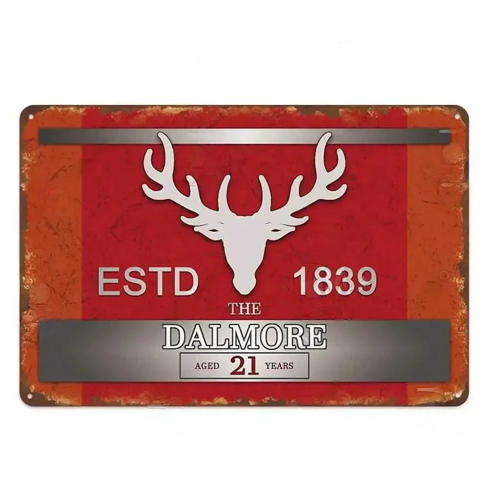 Retro Whiskey Plaque Metal - Enhance your decor with this lovely vintage metal sign. Ideal for pub,bar,club,living room,man cave