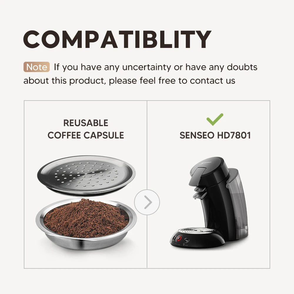 for Senseo Coffee Capsule Stainless Steel Coffee Filter Pod Reusable Coffee Maker Filter Espresso Crema Maker