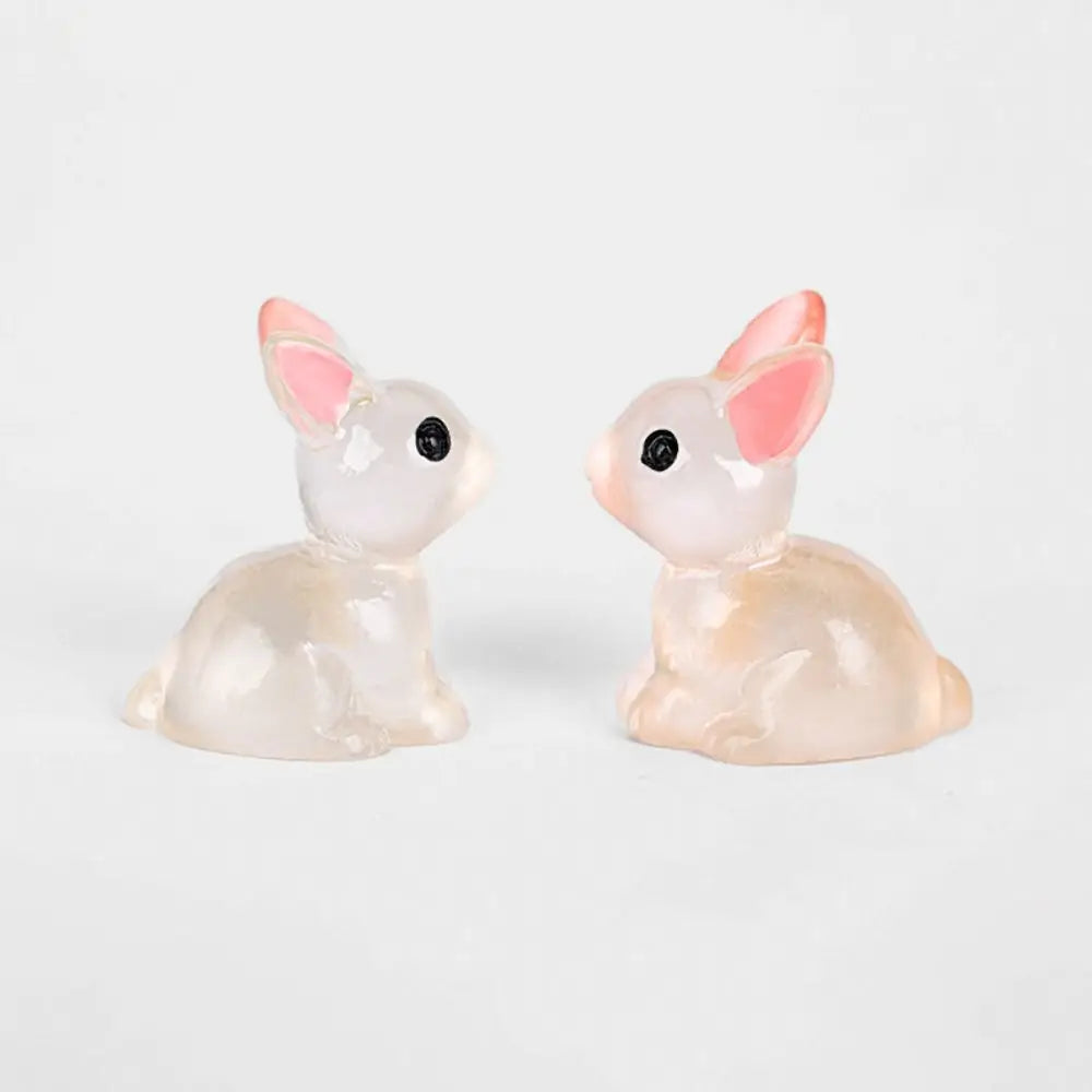 1PC DIY Cute Luminous Bunnies Microlandscape Gardening New Mini Rabbit Ornaments Home Decor Fairy Miniature Figurines