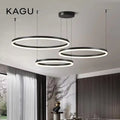 Minimalist Modern LED Chandelier Brushed Gold Black Ceiling Rings