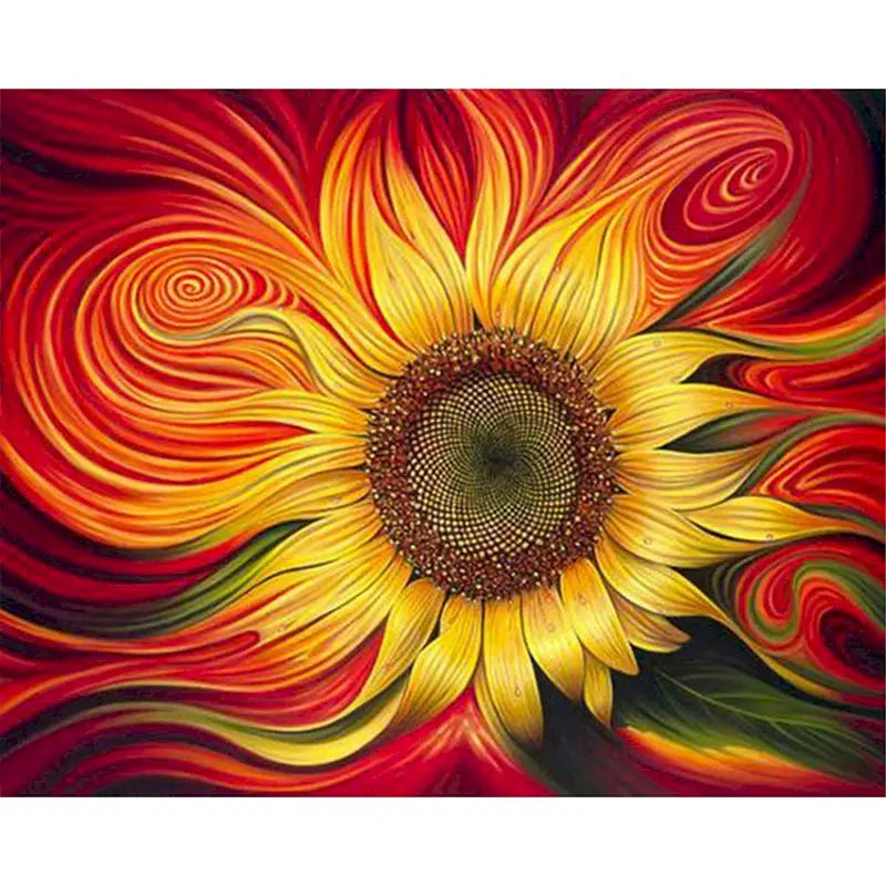 GATYZTORY DIY Frame Painting By Numbers Kits Sunflowers Abstract Modern Home Wall Art Picture Flowers Paint By Numbers
