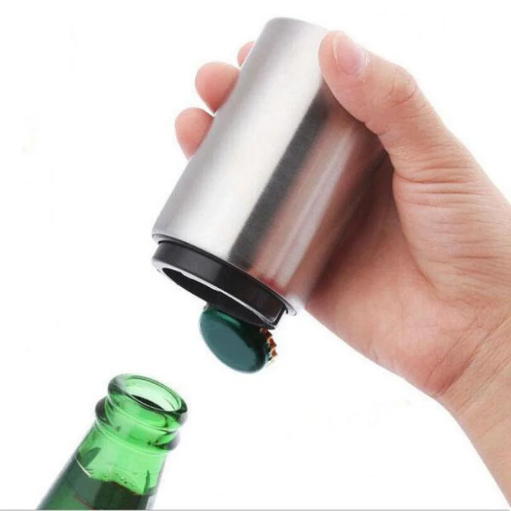 Automatic Beer Bottle Opener Magnet Beer Opener Push Down Opener Wine Beer Soda Cap Opener Stonego Kitchen Accessories