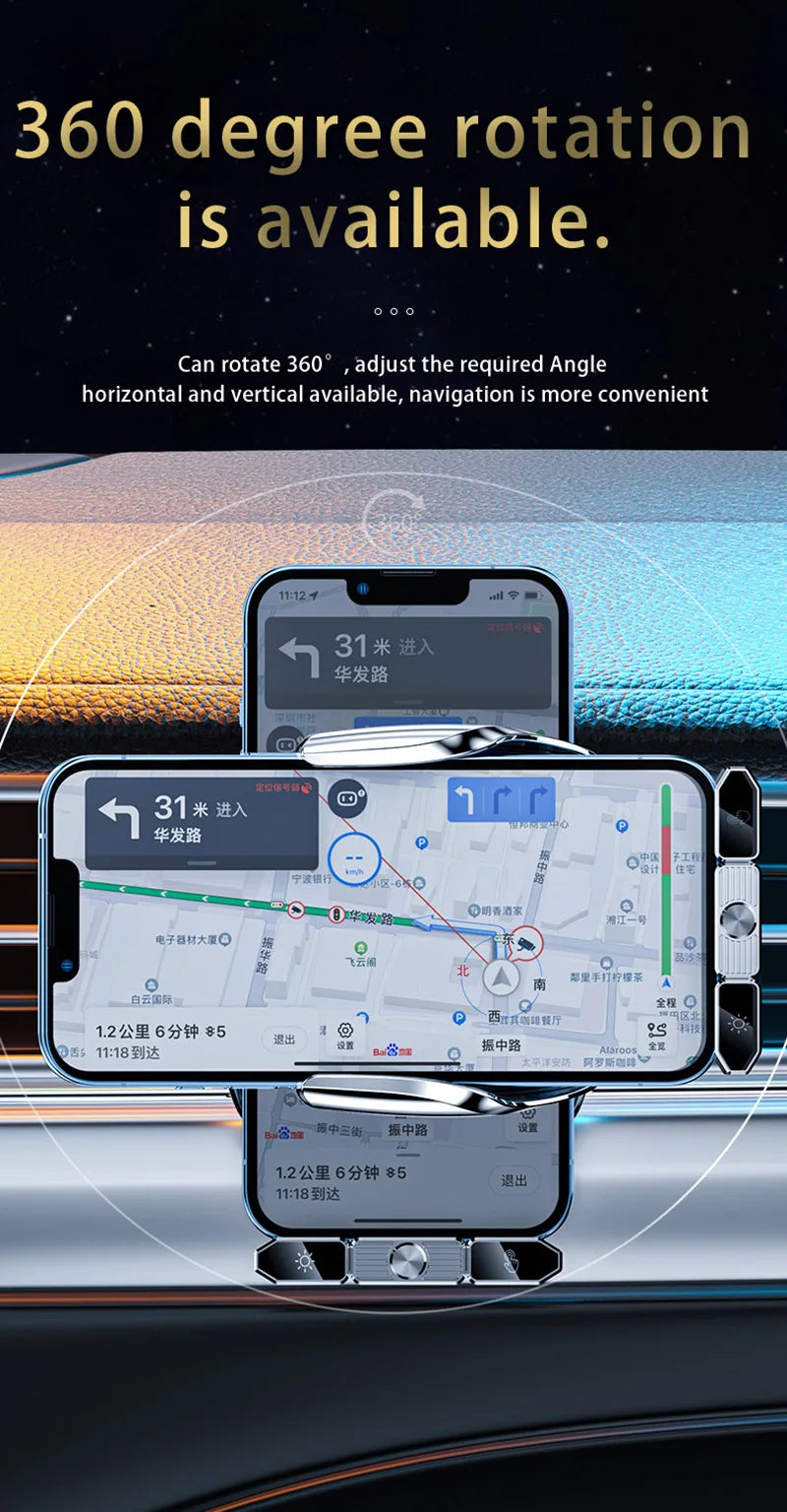 Car wireless charger Magnetic Cell Phone Holder Mobile Phone Stand in Car GPS Support 360° Rotatable Mount For iPhone Xiaomi
