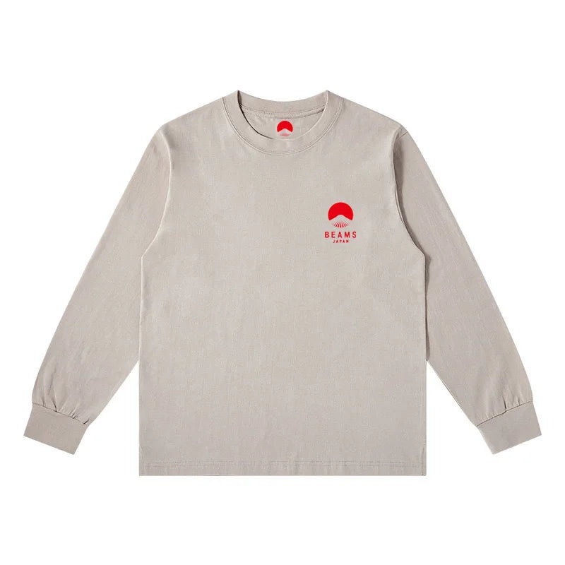 2025 Japanese Mount Fuji Small logo Embroidery Men/Women Unisex Long Sleeved T-shirt Cotton O-Neck Hoodie Loose Sweatshirt Tops