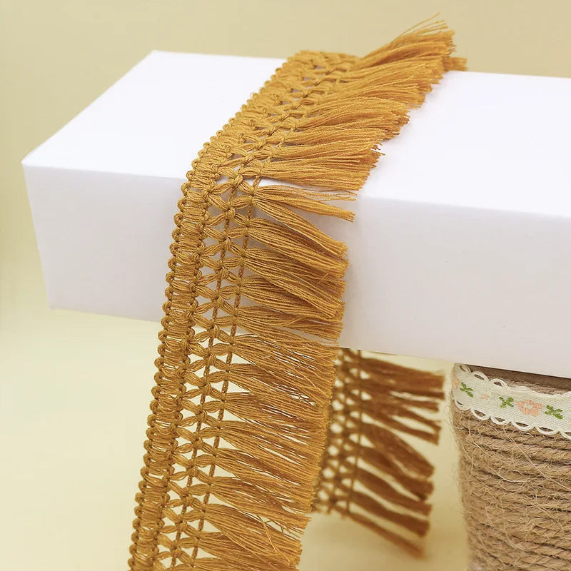5Yard/Lot Color Cotton Fringed Lace Trim Tassel Wide 4CM Handmade DIY Garment Dress Scarves Curtain Tablecloth Sofa Accessories