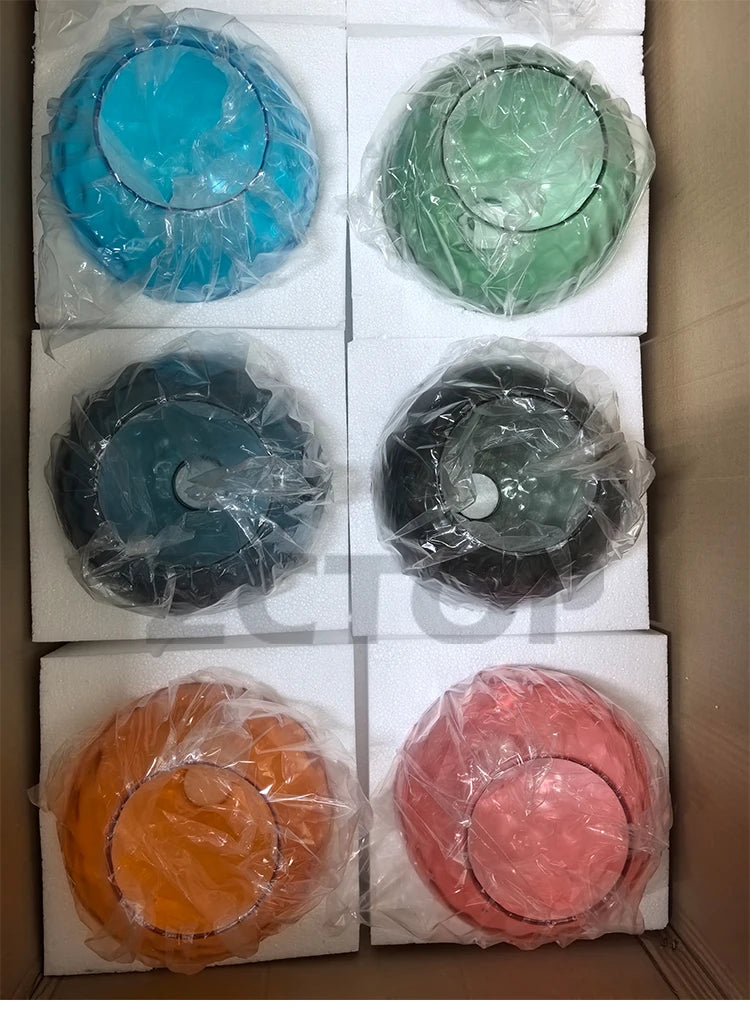 Modern Colored Glass Ball Lustre Pendant Lights Nordic Water Grain Restaurant Kitchen Hanging Light Fixture Bedroom Bedside Lamp