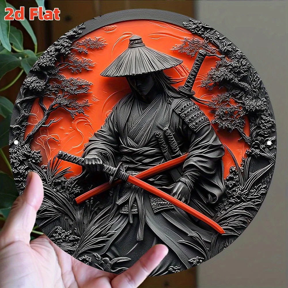 2D Flat "Samurai Red Sun"
