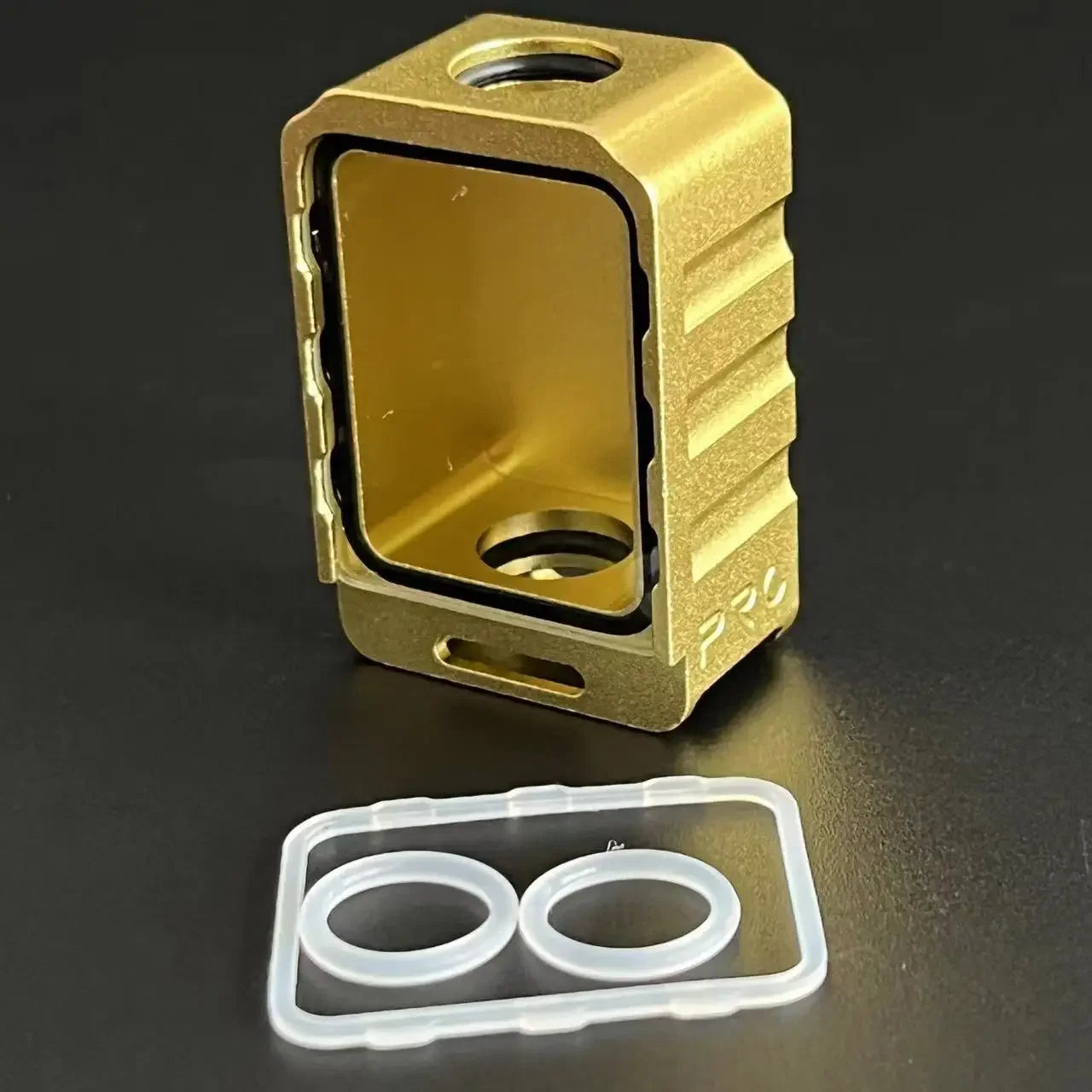 Colorful Aluminum/Acrylic 39mmx26mmx16.5mm Desk Organizer Box BORO with Glass Cover Billet Storage O Rings Holders Accessories