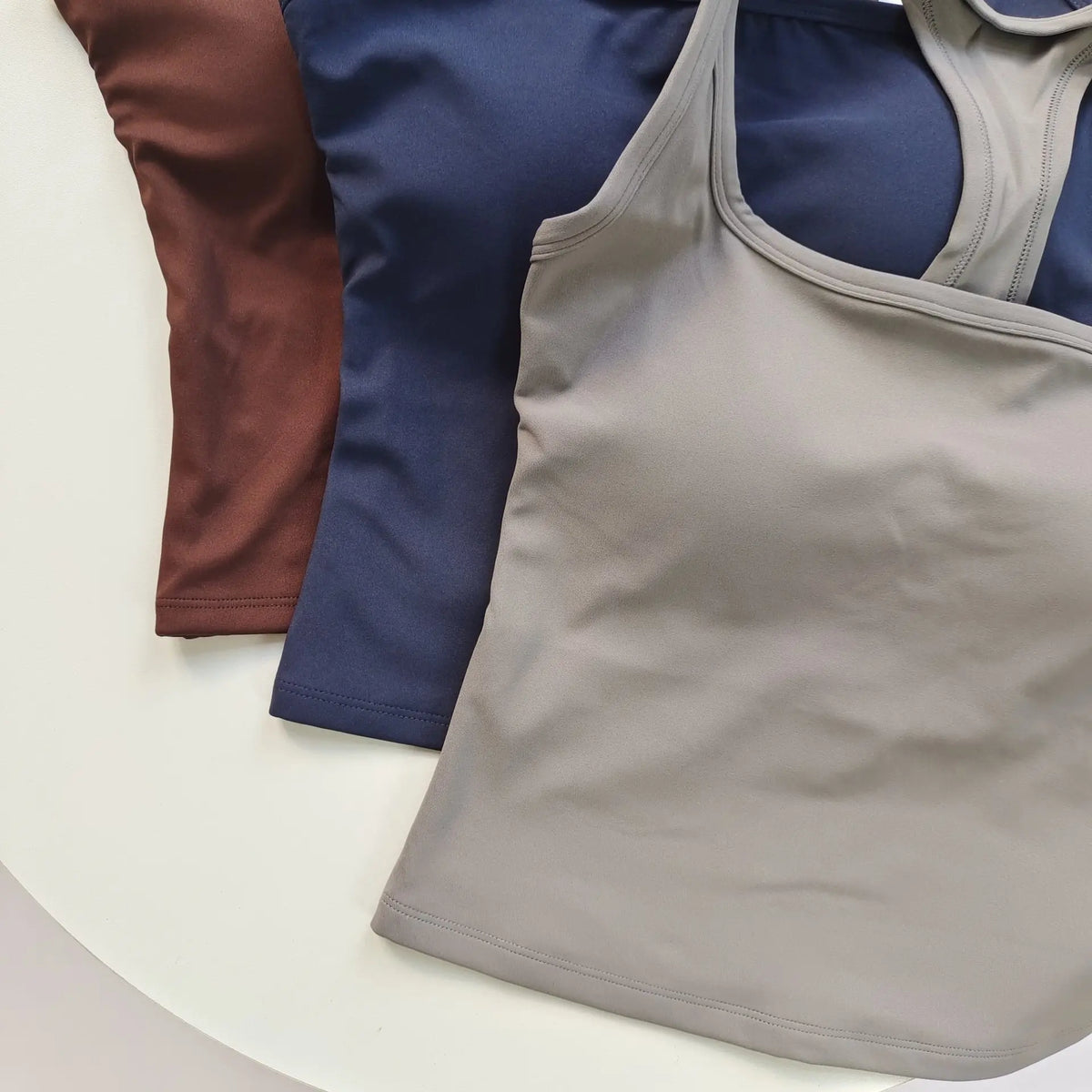 Women's Square Neck Racerback Sports Bra Fixed Pads Shockproof